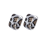 Сережки Пітон ефектні в леопардовому стилі, люкс якість