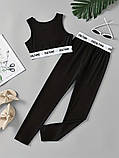 Фітнес костюм для дівчинки на 5-6 років Спортивний костюм для гімнастики, акробатики, танців, зріст 120 Чорний, фото 2