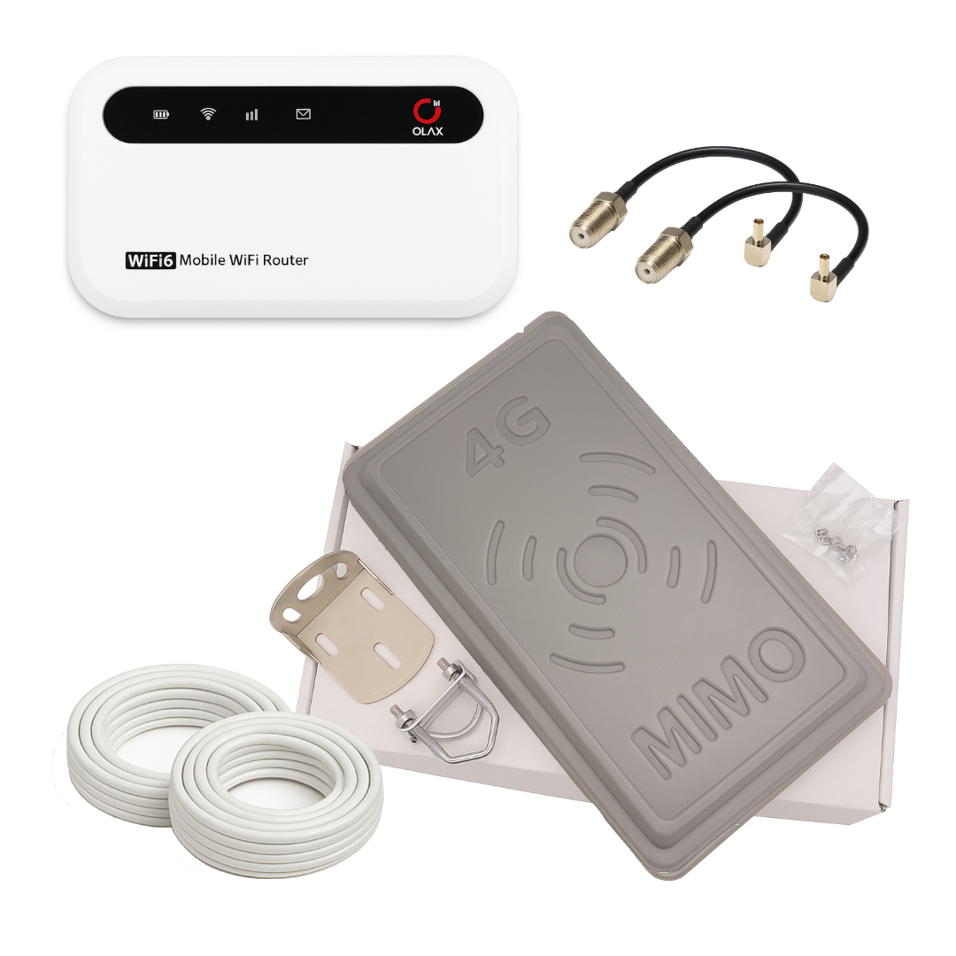 4G комплект роутер Olax 985 + 4G антена RNet MIMO 2х17 Дб 900-2700 МГц
