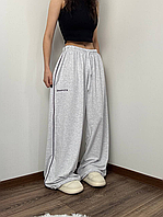 Штани оверсайз Max Мод: 713 [SH] Об'ємні штани  з затяжками знизу та вираженими полосками