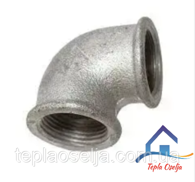Коліно чавунне оцинковане 1/2" 90° (внутрішнє - внутрішнє)