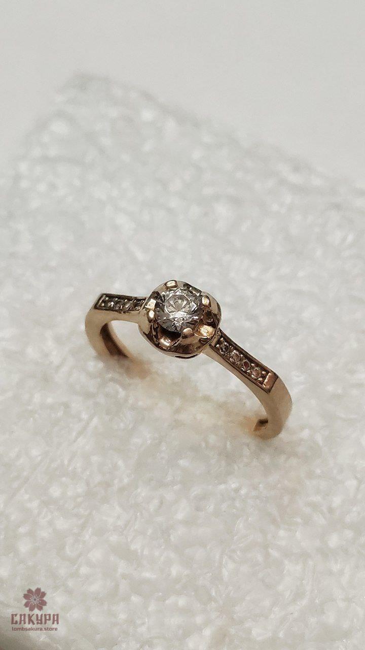 Золота Каблучка зі вставкою цирконій, фото 1