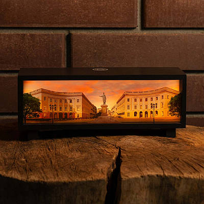 Нічник-панорама “Одеса і де Рішельє”, чорний (LED, Акумулятор, USB Type-C)