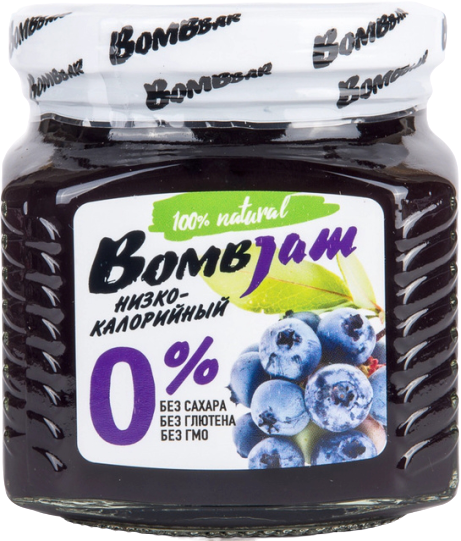 

Низкокалорийный джем Bombjam Черника-Голубика (250 грамм)