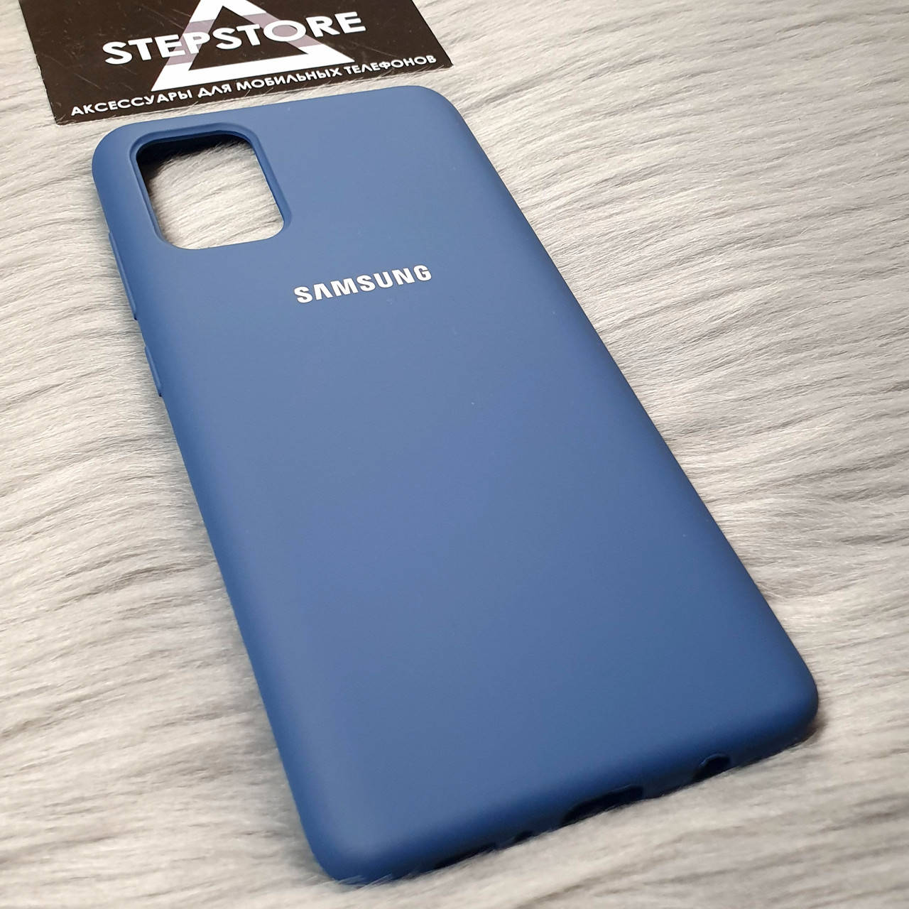 

Чехол Silicone Case Cover Full 360 для Samsung A71 A715 чёрный синий противоударный силиконовый кейс оригинал Синий