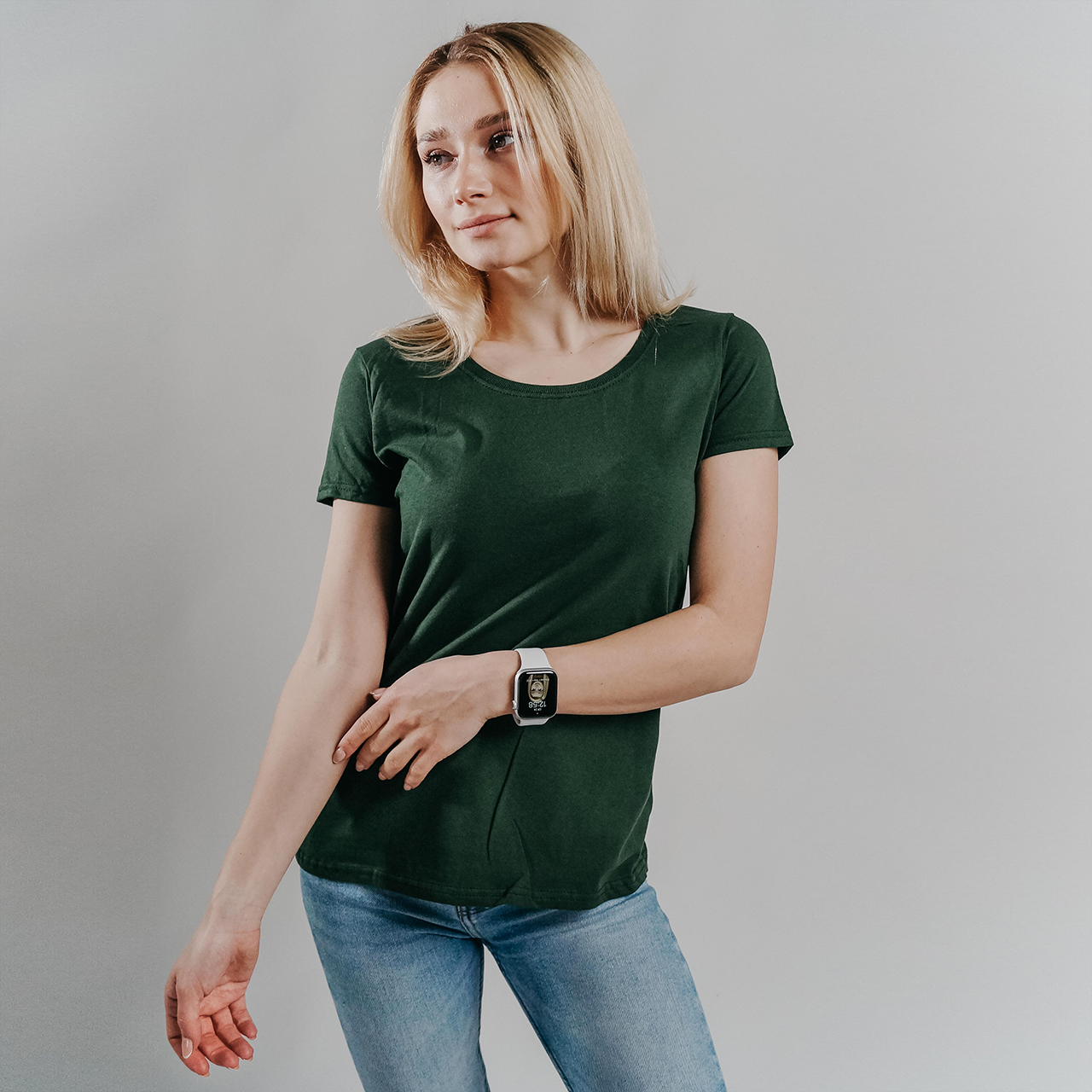 

Женская футболка лёгкая Тёмно-зелёная Fruit of the loom 061420038 XL, Темно-зеленый