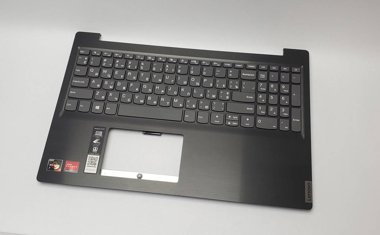 

Верхний корпус с клавиатурой Lenovo S145-15 серый (глянец) Сервисный оригинал с разборки