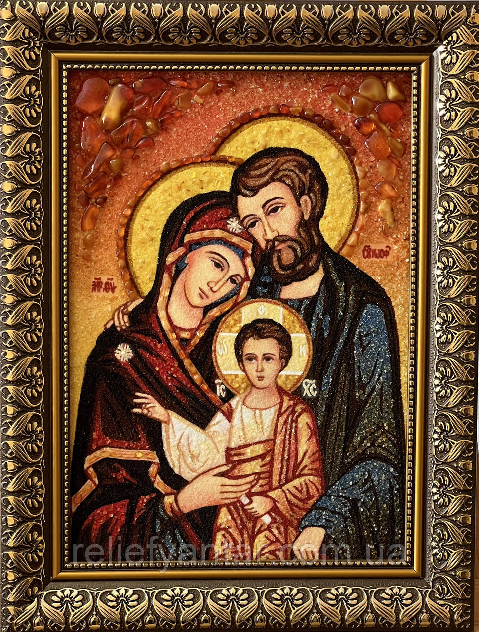 Ікона з бурштину " Святе сімейство " 20*30 см, свята родина