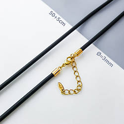 Каучукова підвіска, р.50+5, 3мм, медсплав Xuping, позолото, 18К