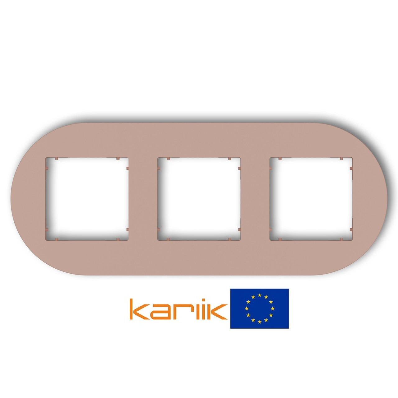 Рамка 3-місна Karlik MINI 62MRTO-3 лососевий кругла універсальна (для розеток та вимикачів), фото 1