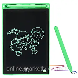 LCD планшет для малювання 12" зі стілусом, Writing Tablet, Зелений / Графічний планшет для малювання