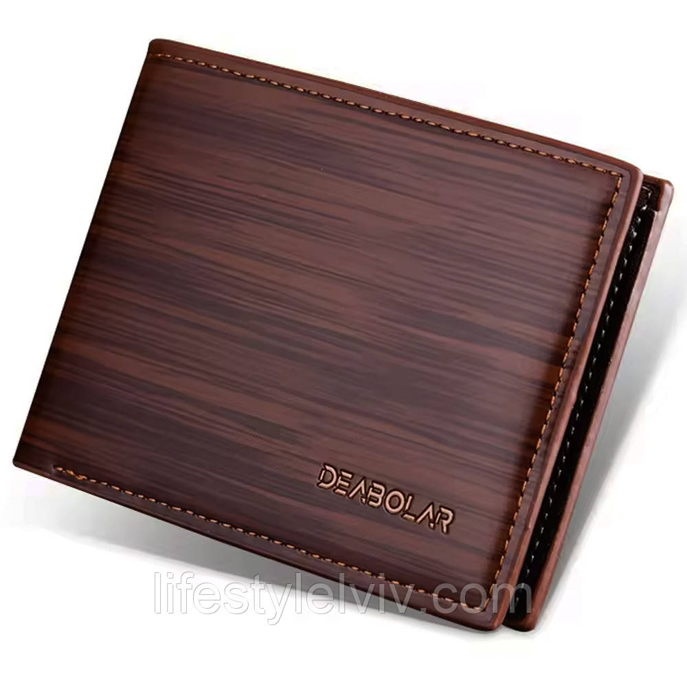 Чоловічий гаманець Deabolar, Коричневий / Гаманець зі штучної шкіри / Гаманець портмоне для карток, фото 1