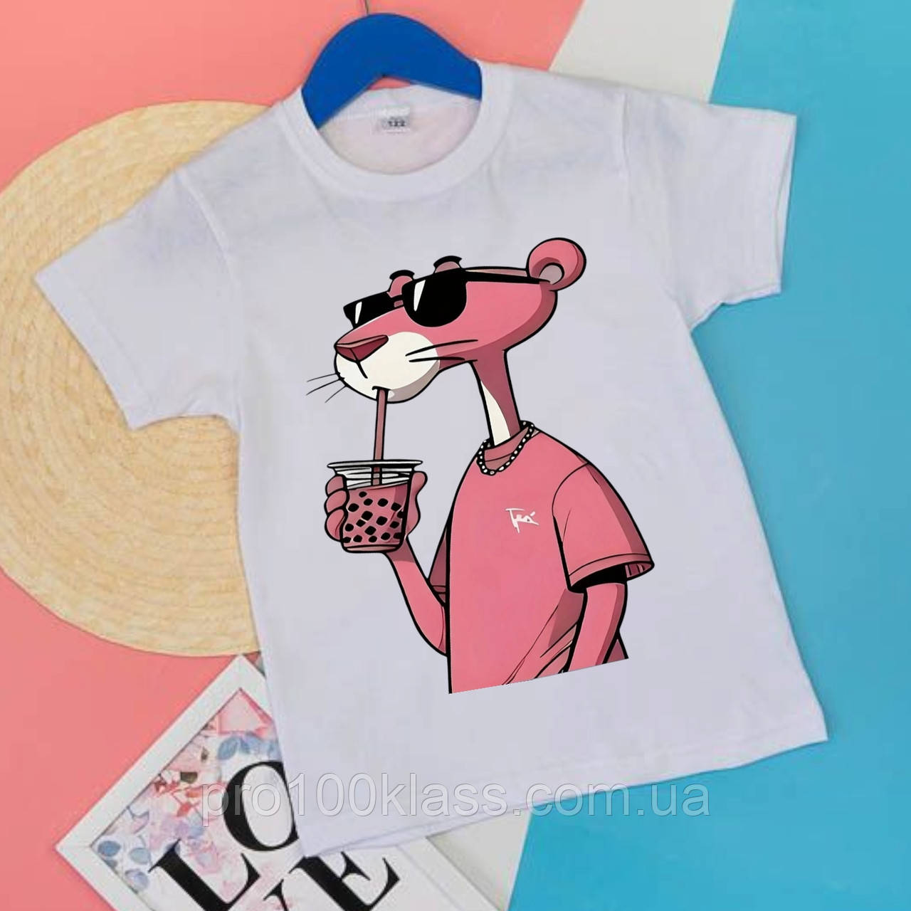 Футболка дитяча підліткова Рожева Пантера, фото 1