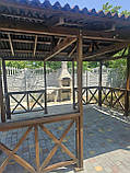 Дерев'яна альтанка 3×4 м з трьома входами, розбірна (на 14-16 осіб), фото 3