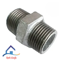 Ніпель з'єднувальний чавунний оцинкований 1/2"