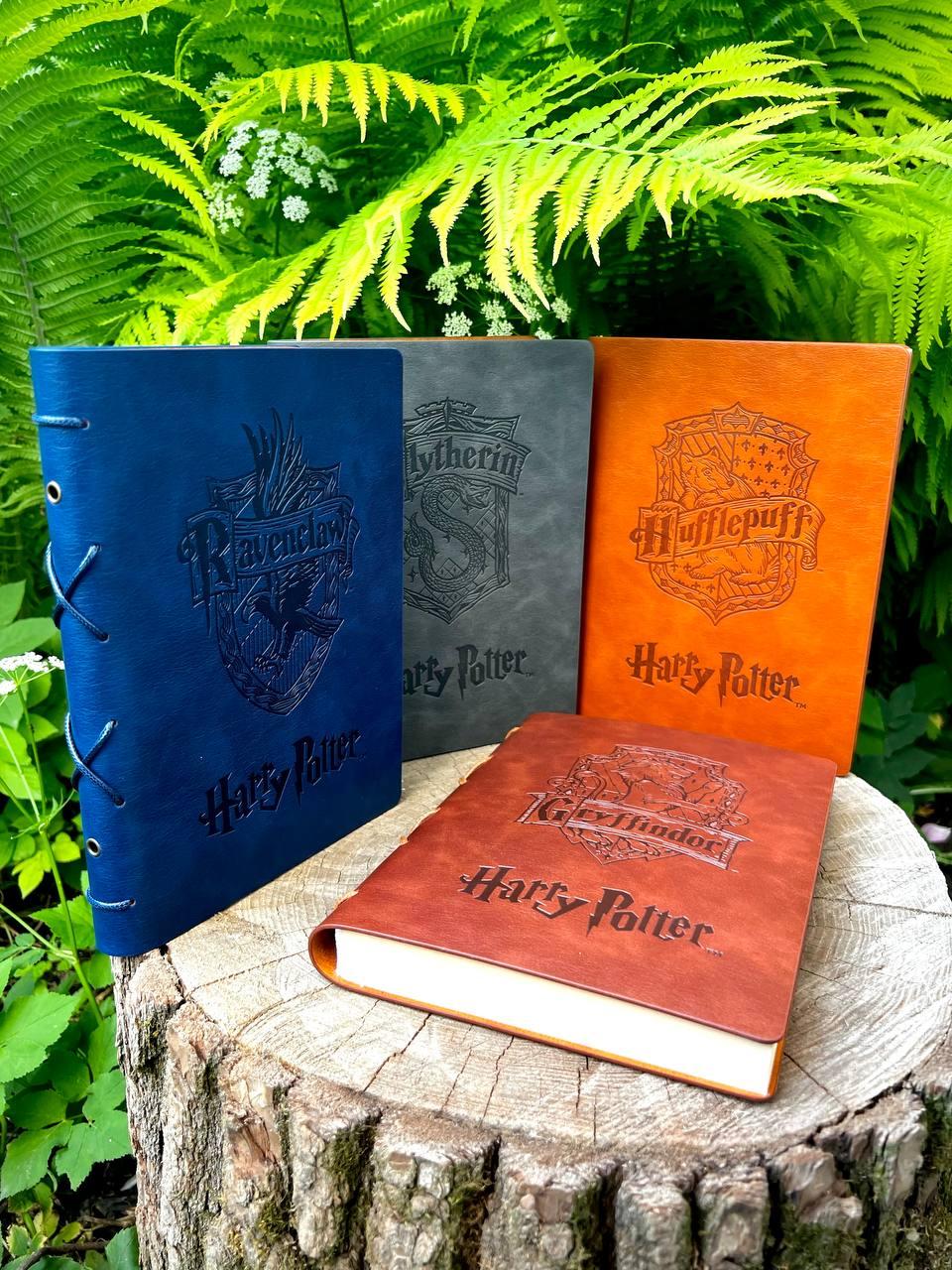 Блокнот Harry Potter — факультетський щоденник із екошкіри (Грифіндор / Слизерин / Рейвенклов / Гафелпаф)