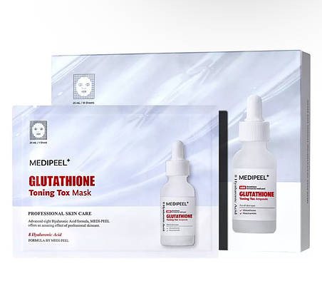Відбілююча тонізуюча маска для обличчя Medi-Peel Glutathione Toning Tox Mask 25мл, фото 4