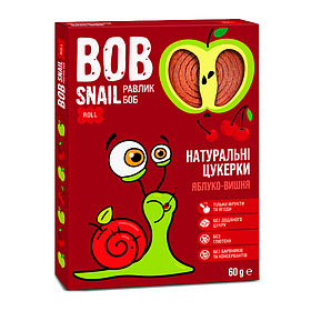 Цукерки фруктові натуральні Яблуко-Вишня Bob Snail 60г