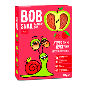 Цукерки фруктові натуральні Яблуко-Полуниця Bob Snail 60г