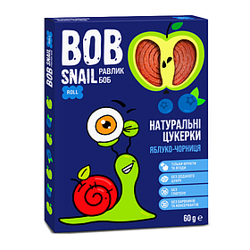 Цукерки фруктові натуральні Яблуко-Чорниця Bob Snail 60г