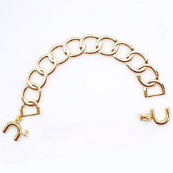 Ручка для сумки Ланцюг литий 14х7х0,25 см + тримачі 15х18х4 мм 1 шт. Золотистий