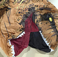 Дитячий надувний костюм динозавра Тиранозавра RESTEQ, косплей T-Rex, костюм для свята та карнавалу, коричневий, зріст 90–130 см, фото 5