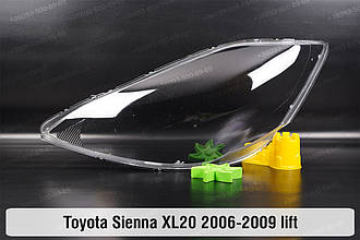 Скло фари Toyota Sienna XL20 (2006-2009) рест ліве