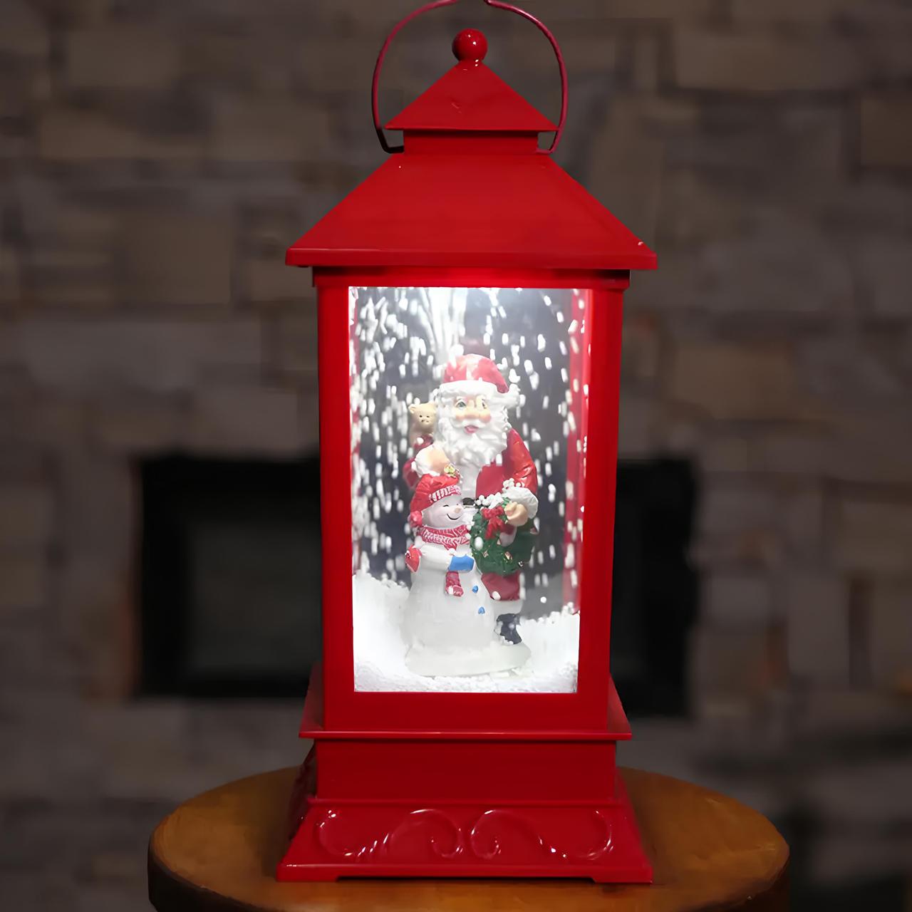 Сніговий фонтан RESTEQ — декоративний різдвяний ліхтар із ефектом снігопаду, підсвіткою та музикою