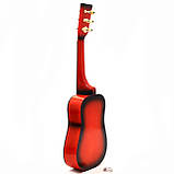 Дерев’яна дитяча гітара на 6 струн + медіатор (струни регулюються) Розмір 52 см, фото 4