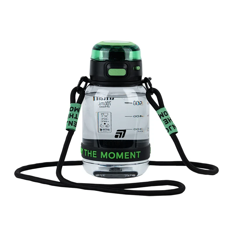 Пляшечка для води Kite K25-1218-2, 700 мл, чорно-зелена, фото 1