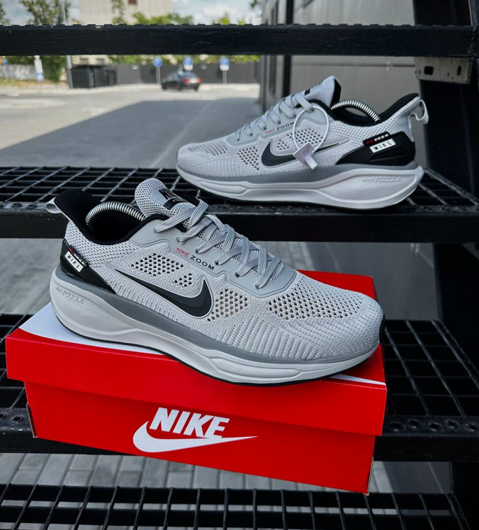 Чоловічі літні кросівки Nike Air Zoom React Найк сірі дихаючі сітка піна легкі, фото 1