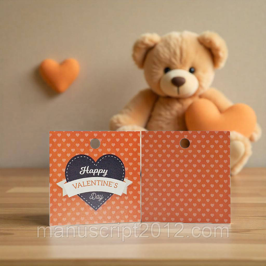 Бірка на День закоханих (45х45мм.) "Happy Valentine's Day", фото 1