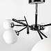 Люстра на 6 білих плафонів у чорному корпусі Ø 60 см 088N/6 BK+CH+WT, фото 2