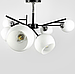 Люстра на 6 білих плафонів у чорному корпусі Ø 60 см 088N/6 BK+CH+WT, фото 3