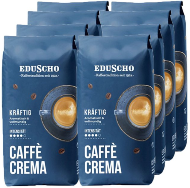 ОРИГІНАЛ! Кава в зернах Eduscho Caffe Crema KRAFTIG (STRONG) 1кг, Німеччина