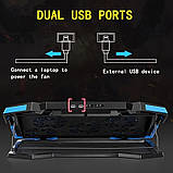 Охолоджуюча підставка для ноутбука NUOXI BFX1 17" | 5 вентиляторів | Регулювання кута | LED-підсвітка | USB-хаб | Червона, фото 2