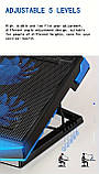 Охолоджуюча підставка для ноутбука NUOXI BFX1 17" | 5 вентиляторів | Регулювання кута | LED-підсвітка | USB-хаб | Червона, фото 4