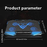 Охолоджуюча підставка для ноутбука NUOXI BFX1 17" | 5 вентиляторів | Регулювання кута | LED-підсвітка | USB-хаб | Червона, фото 6