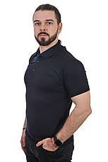 Футболка-поло чоловіча Le Gutti 25-1546-17 темно-синя, фото 3