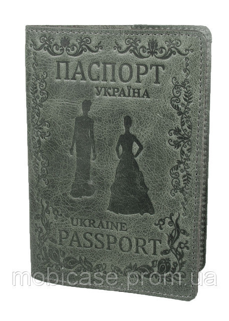 Обкладинка для паспорта VIP (зелений) тиснення "LADY"