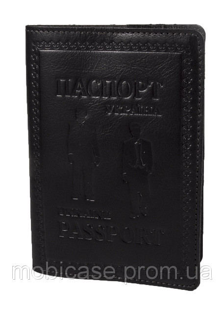Обкладинка для паспорта VIP (темно-коричневий) тиснення "GENTLMEN"