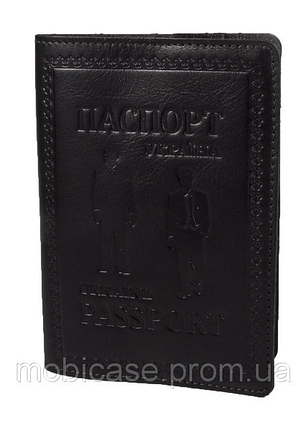 Обкладинка для паспорта VIP (темно-коричневий) тиснення "GENTLMEN", фото 1