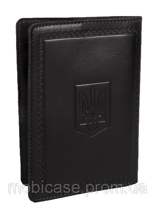 Обкладинка для паспорта VIP (темно-коричневий) тиснення "GENTLMEN", фото 3