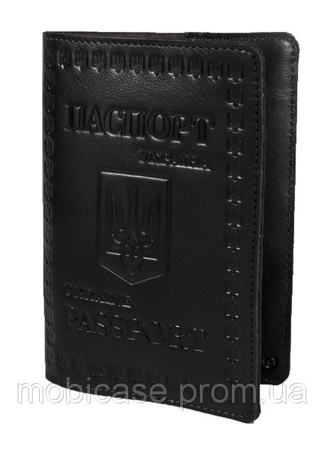 Обкладинка для паспорта VIP (темно-коричневий) тиснення "UKRAINE"