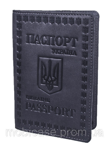 Обкладинка для паспорта VIP (хамелеон сірий) тиснення "UKRAINE"