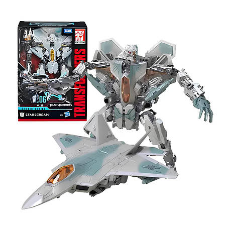 Трансформер Вояжер Старскрім. Hasbro Transformers Voyager Starscream. Екшн-фігурка трансформер-літак 18см, фото 1
