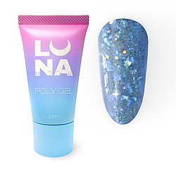 Полігель Luna Poly Gel No11, 30 мл (васильковий із блискітками)