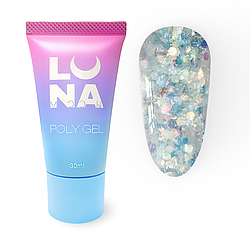 Полігель Luna Poly Gel No12, 30 мл (молочний із блискітками)