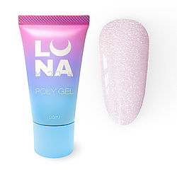 Полігель Luna Poly Gel No14, 30 мл (рожевий із шимером)