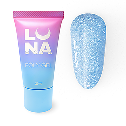 Полігель Luna Poly Gel No17, 30 мл (блакитний із шимером)